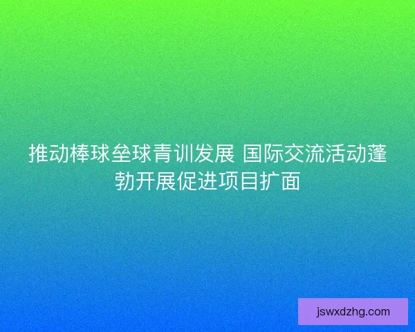 推动棒球垒球青训发展 国际交流活动蓬勃开展促进项目扩面