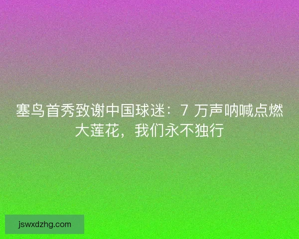 塞鸟首秀致谢中国球迷：7 万声呐喊点燃大莲花，我们永不独行