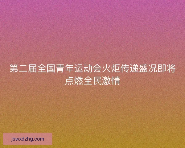 第二届全国青年运动会火炬传递盛况即将点燃全民激情