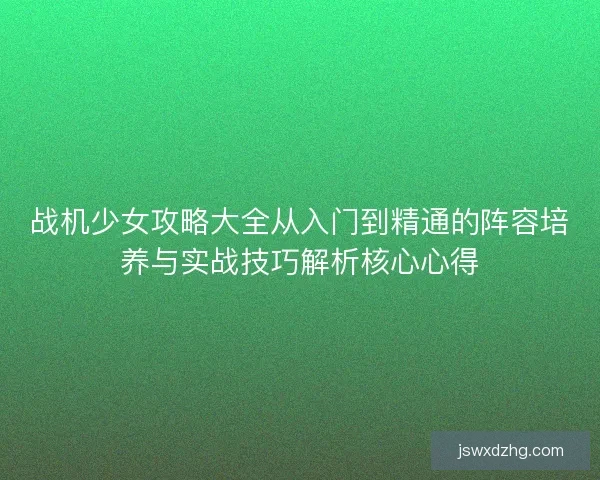 战机少女攻略大全从入门到精通的阵容培养与实战技巧解析核心心得