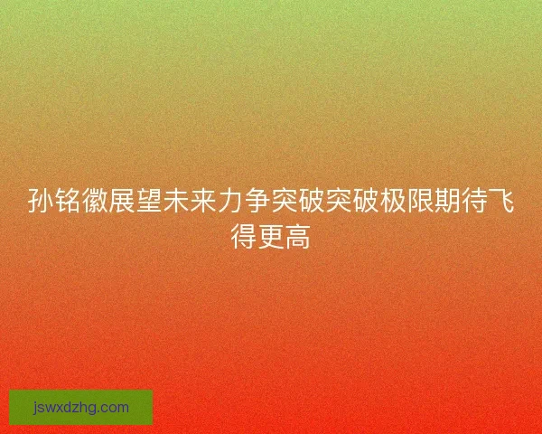 孙铭徽展望未来力争突破突破极限期待飞得更高 孙铭徽展望未来力争突破突破极限期待飞得更高